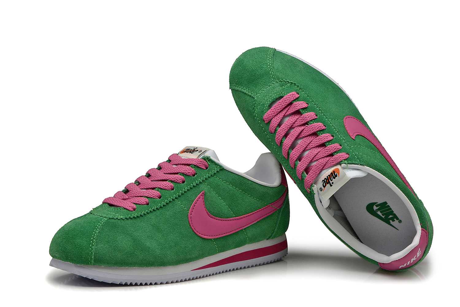 Nike Cortez Fur femme nike cortez discount green pink le dernier